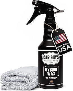CAR GUYS Hybrid Spray Wax | Advanced Car Wax | Long Lasting and Easy To Use | Safe on All Surfaces | 18 Oz Kit with Towel