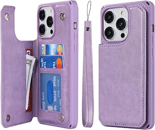 Cavor for iPhone 14 Pro Wallet Case with Card Holder for Women Men, Purple
