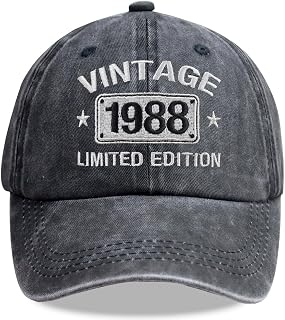 Vintage 1925-2005 Limited Edition Hats for Men Women, Personalized 21th-101th Birthday Gifts Retirement