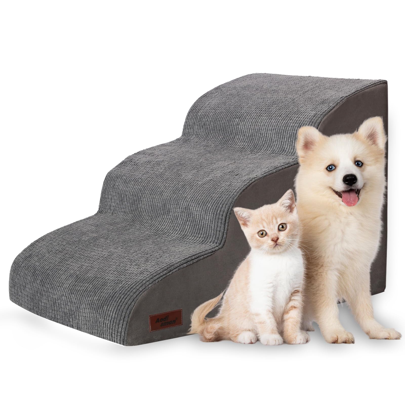 Aodisman Dog Stairs for Small Dogs and Cats,3-Step Pet Ramp for Bed & Couch | 15