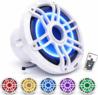 STX Audio STX10MSW 10" Marine Subwoofer - 1000W Max Power, RGB LED Lighting, Waterproof, Marine-Compatible