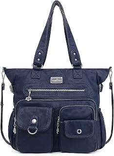 Angelkiss Purses Handbags for Women PU Tote Satchel Bags for Women Pockets Shoulder Bags…