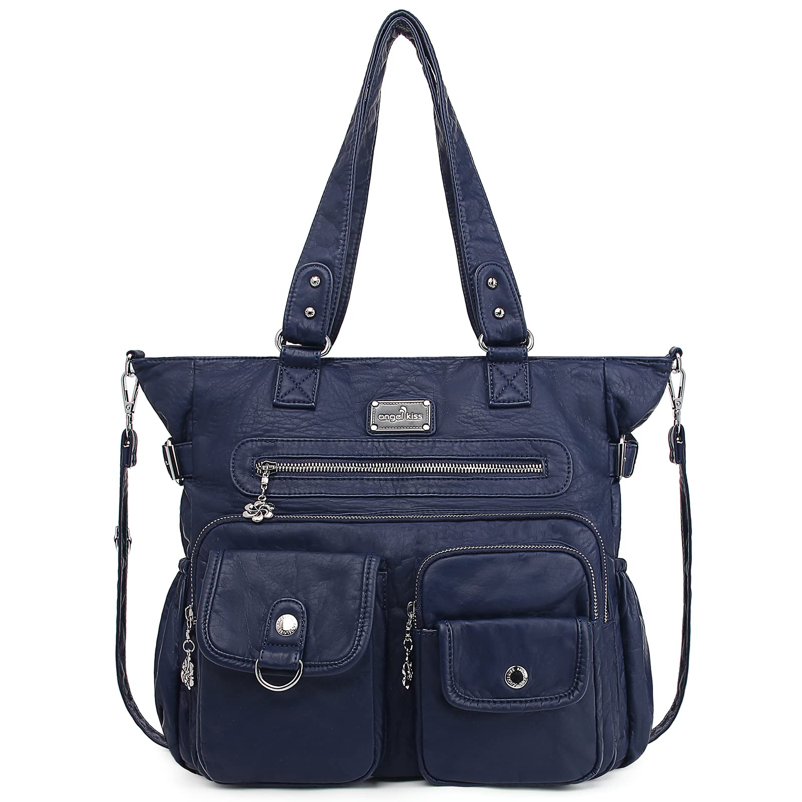 Angelkiss Purses Handbags for Women PU Tote Satchel Bags for Women Pockets Shoul