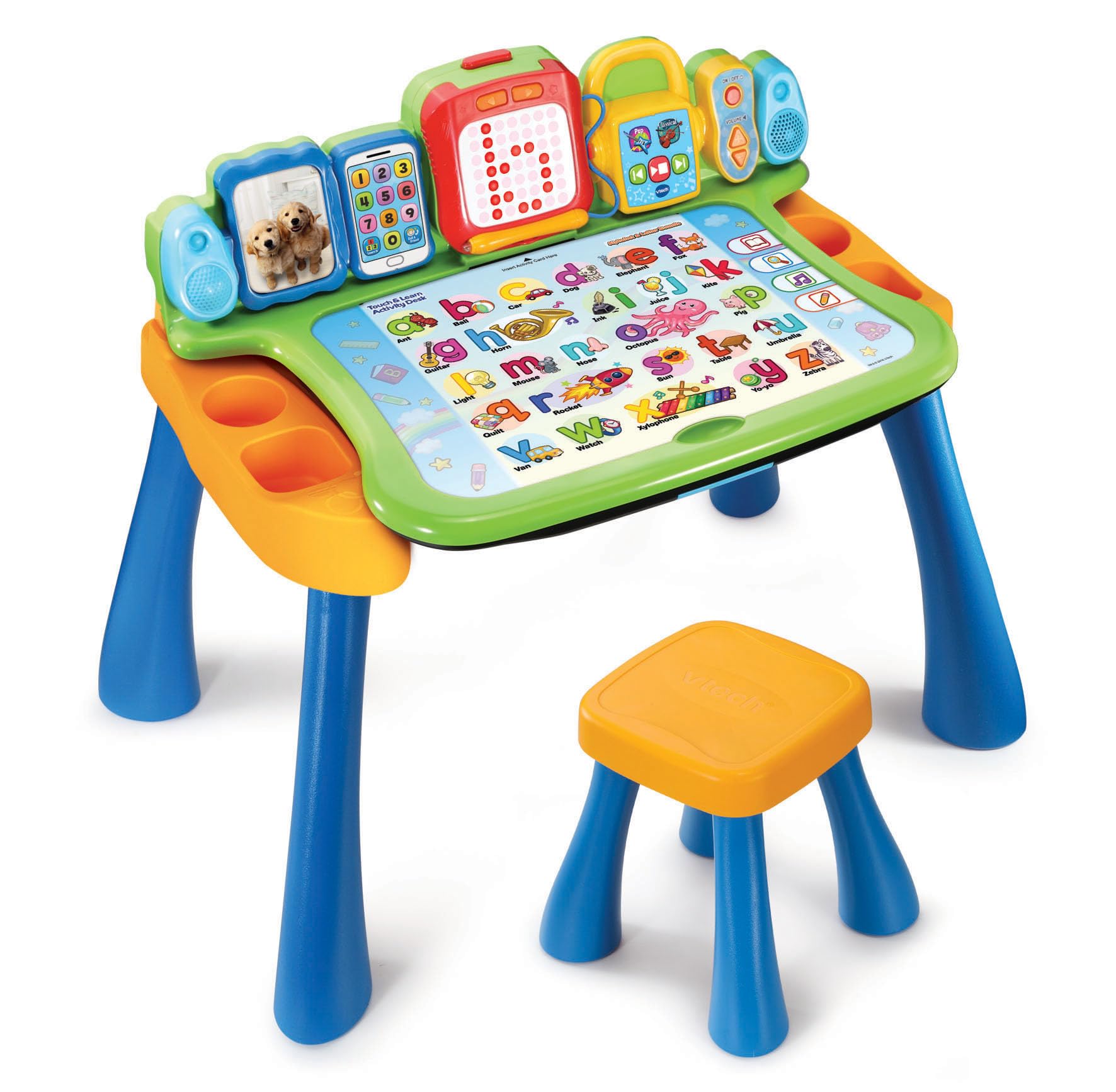 VTech Touch & Learn Activity Desk, English | Interactive desk with stylus, 4 dou