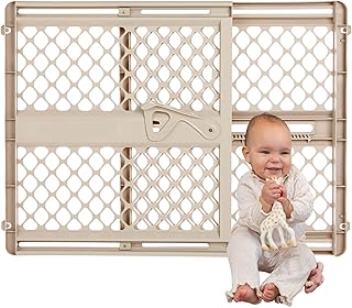Toddleroo by North States - Supergate Ergo Baby Gate: Plastic Baby Gate for Stairs &amp; Doorways - Adjustable Indoor Safety Gate - Made in USA - 26 to 42 Inches Wide - 26 Inches Tall - Sand