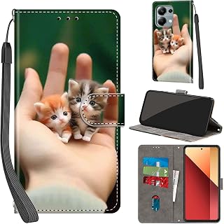 Cover for Xiaomi Redmi Note 13 Pro 4G PU Leather Case [Kickstand] [Magnetic Closure] [Card Slots] Wallet Flip Case for Xiaomi Poco M6 Pro 4G, Kitten
