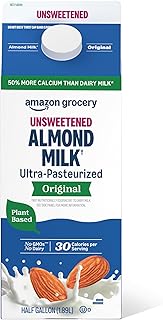 Amazon Grocery, Original Unsweetened Almond Milk, 64 Fl Oz