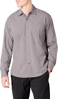 Amazon Essentials Men's Regular-Fit Long-Sleeve Casual Poplin Shirt, Button Front, Business Casual, Collared