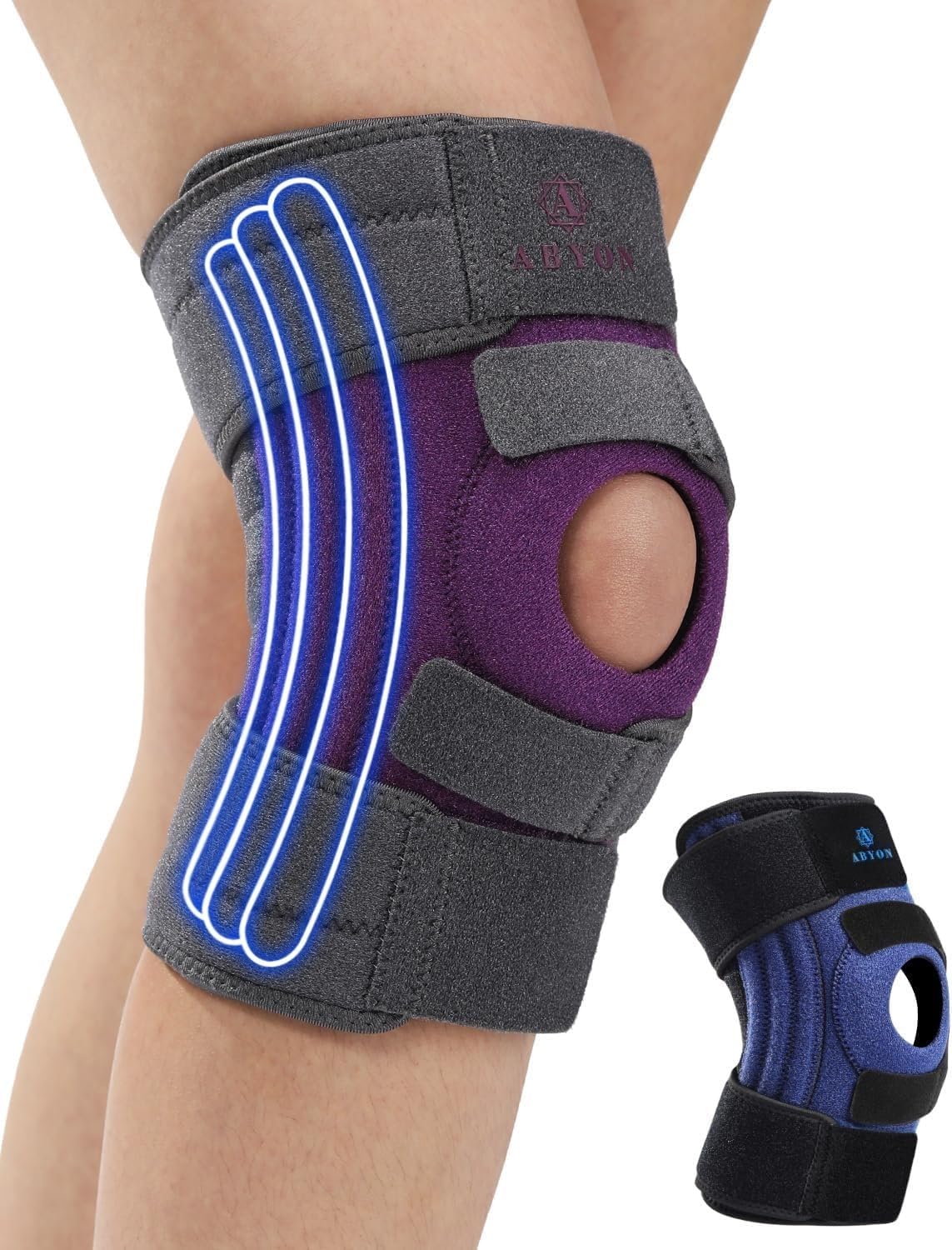 ABYON Knee Brace for Men and Women, Arthritis, Meniscus Tear, ACL, Triple Side S
