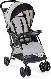 Kolcraft Baby Toddler Cloud Plus Umbrella Stroller, Lightweight and Compact | 50 lb Capacity, 5-Point Harness, 3-Tier Canopy, 18 x 12 x 34 Fold, Parent Tray, Storage Basket, Reclining Seats, 6+ Months