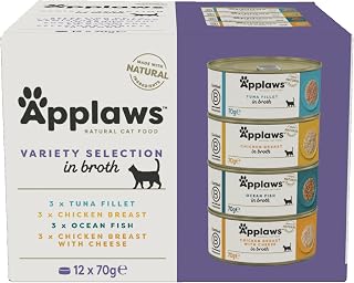 Applaws Natural Wet Cat Food Cans, Variety Selection in Broth, 12 x 70g