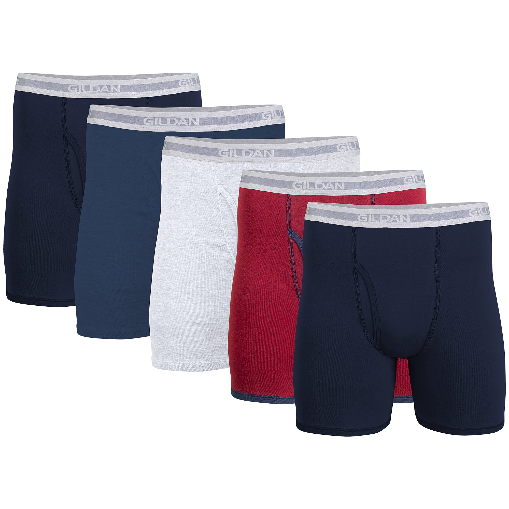 [Posinu] Gildan Men's Underwear Boxer Briefs, Multipack, Navy/Heather Navy/Sport