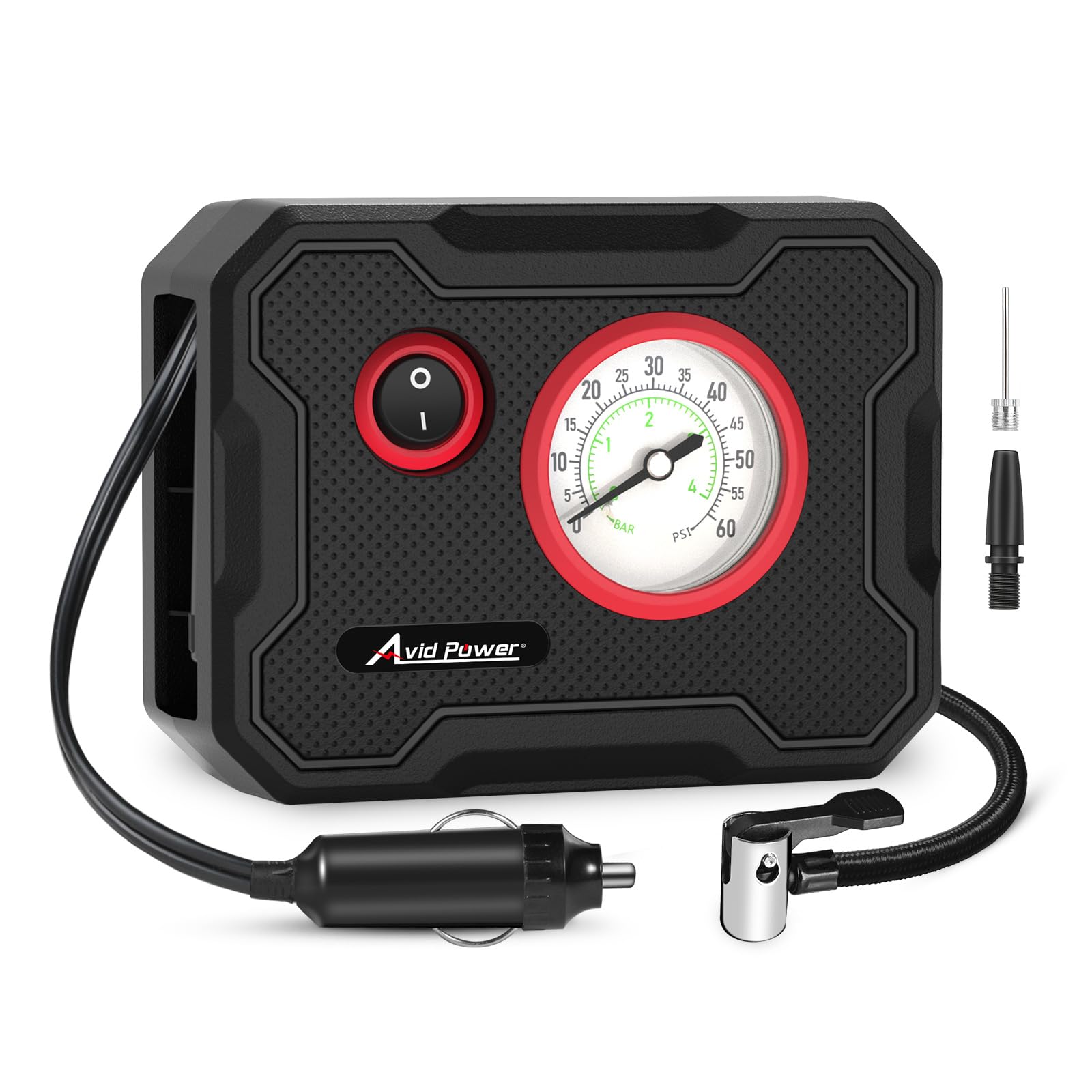 AVID POWER 12V Tire Inflator Portable Air Compressor, Lightweight | 12V DC, 9.8F