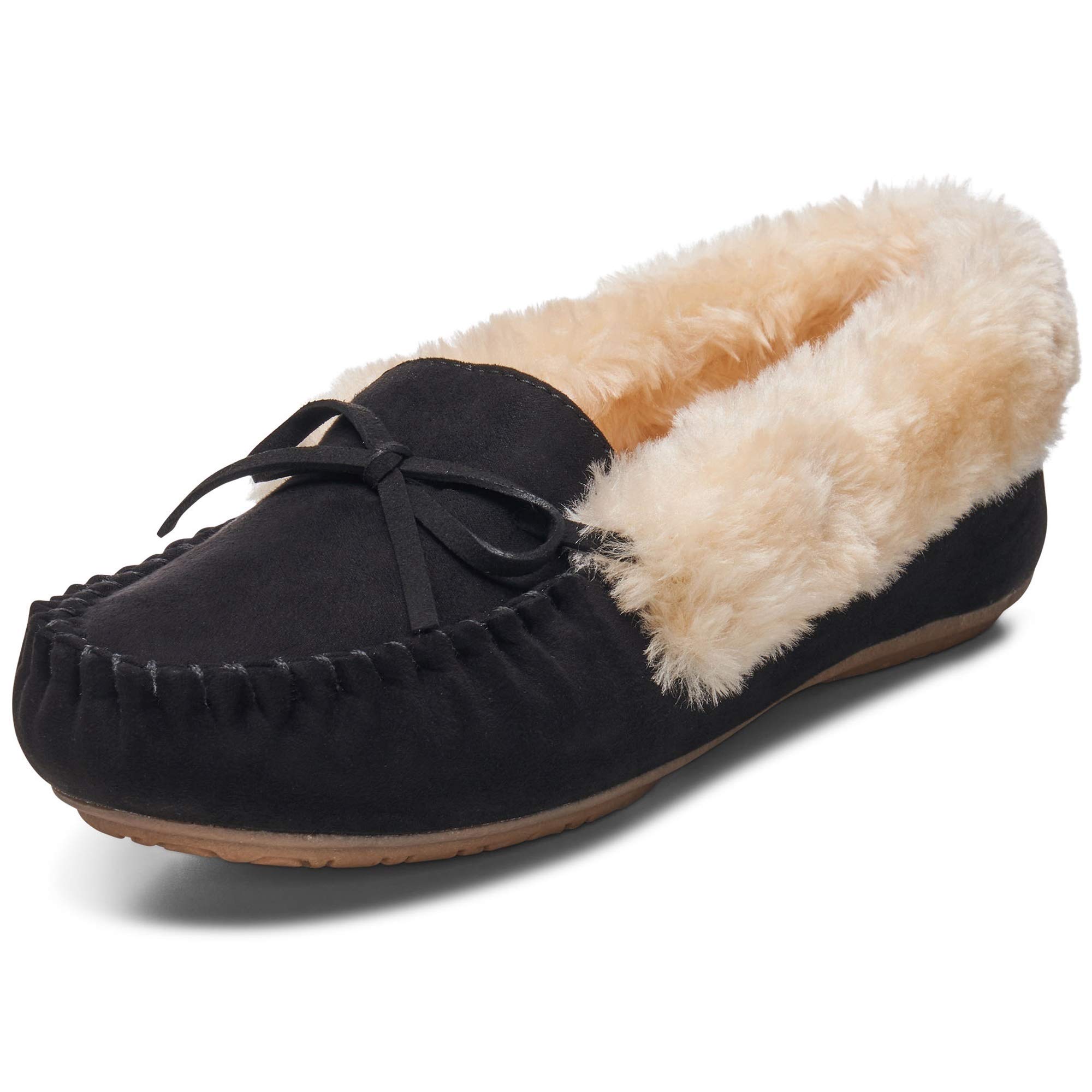 Alpine Swiss Leah Women’s Moccasin Slippers | Faux Fur Lined Slip-On House Shoes