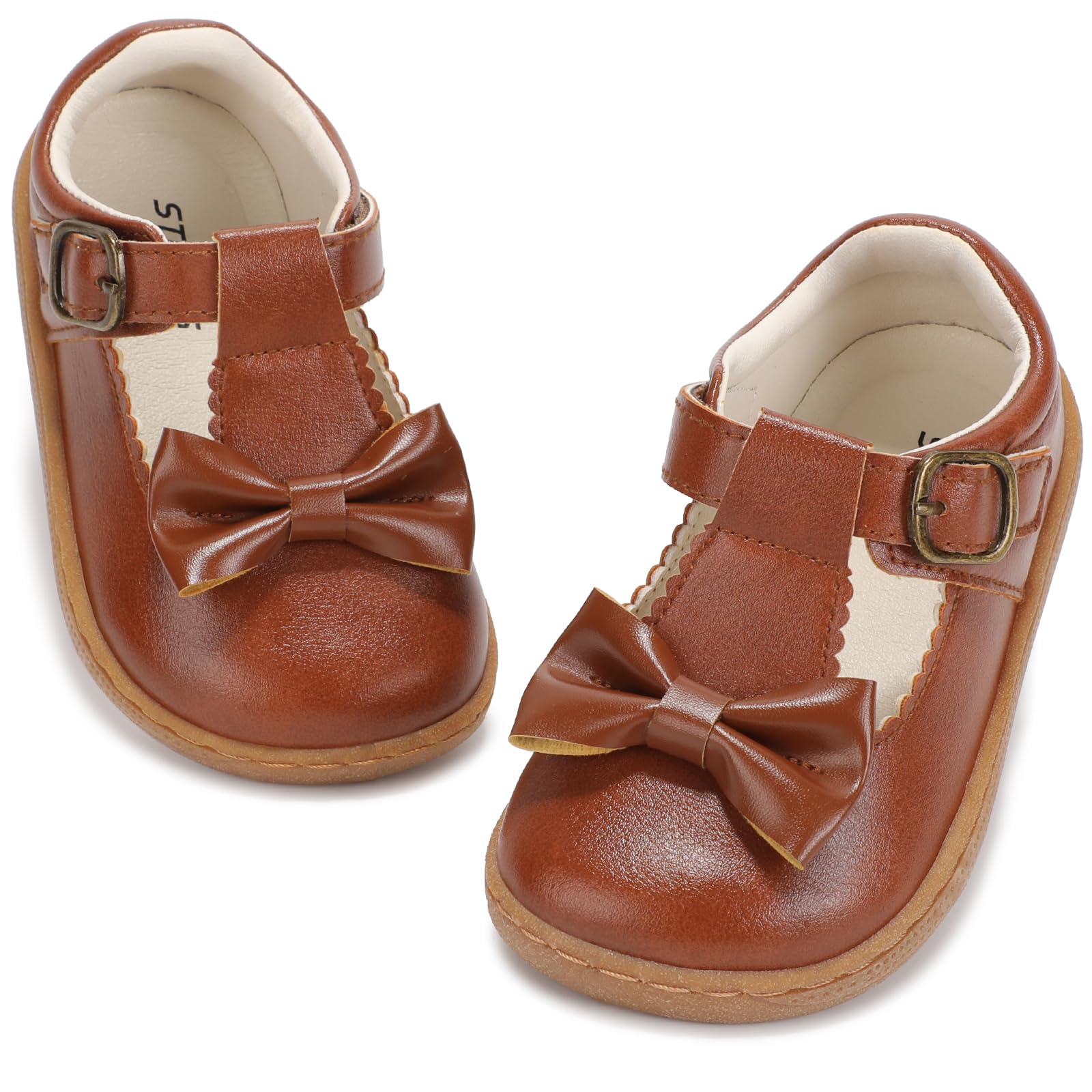 STQ KIDS Toddler Dress Shoes Girls Wide Toe Box Mary Jane Flats