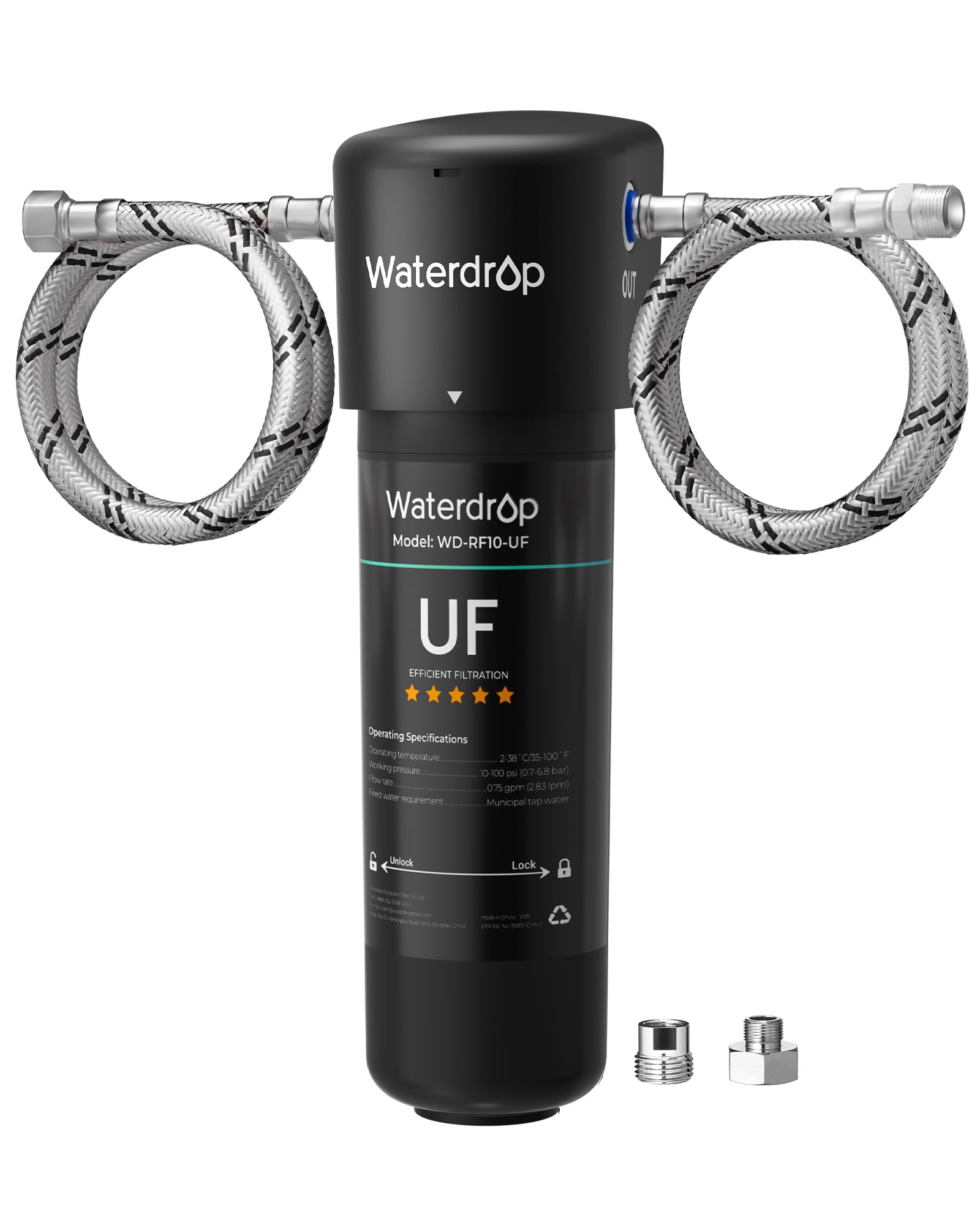 Waterdrop 10UA-UF 0.01μm Ultra Filtration Under Sink Water Filter System | Reduc