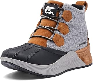 SOREL Women's Out 'N About III Classic Boot — Black, Grill — Waterproof Leather & Suede Winter Boots — Size 7.5