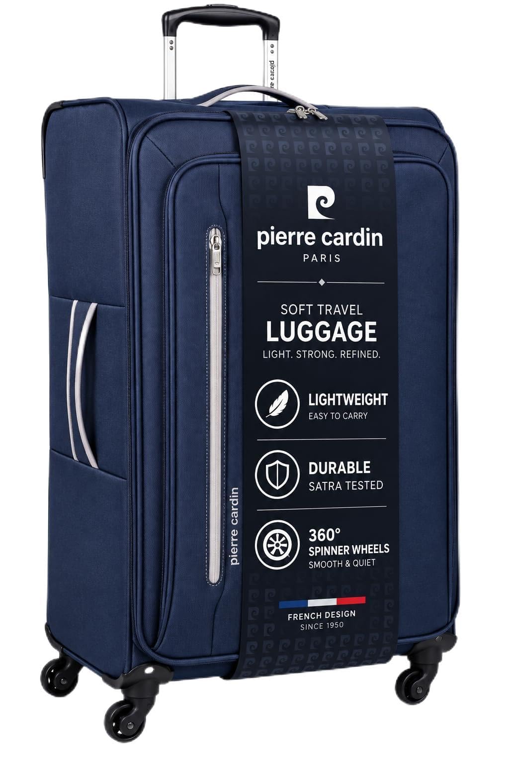 Pierre Cardin Soft Sided Luggage - with Stress Tested Durable Wheels | Telescopi