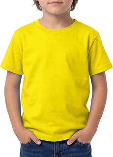 Love My Fashions Kids Value Weight Crew Neck Plain T-Shirt Short Sleeve Casual Tees for Boys Cotton Tops for Children