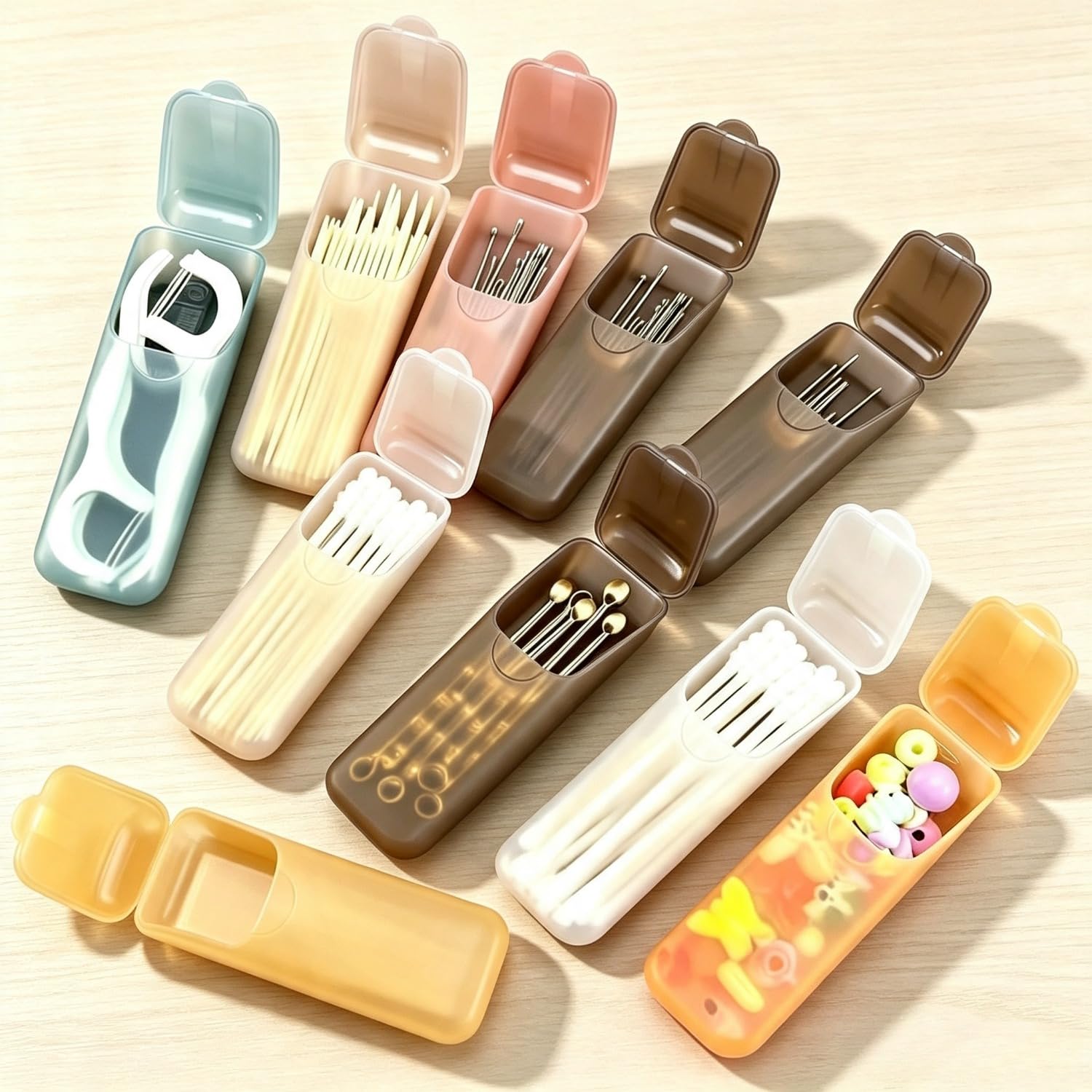 Mini Portable Storage Box, Random Color Plastic Compartment Organizer, Multifunc
