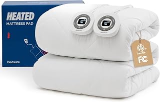 Bedsure Heated Mattress Pad Queen, Cozy Bed Warmer with Preheat & Memory | ETL&FCC, 12 Hour Auto Off, 10 Heat Settings, Dual Control, Fast Heating, Machine Washable, Deep Pocket, Premium Quilted 60x80