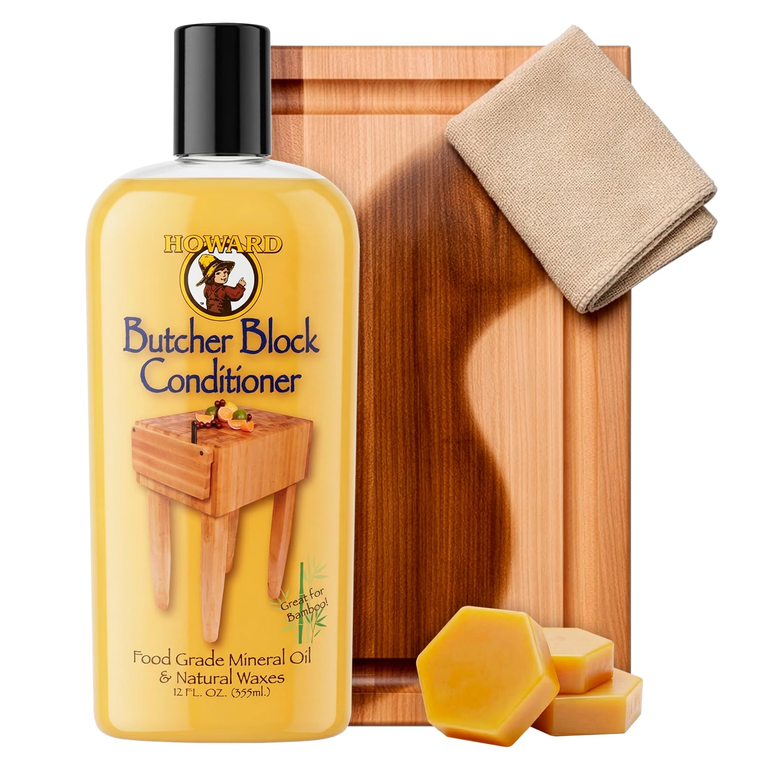 Howard Products Butcher Block Conditioner and Food Grade Mineral Oil for Wood Cu