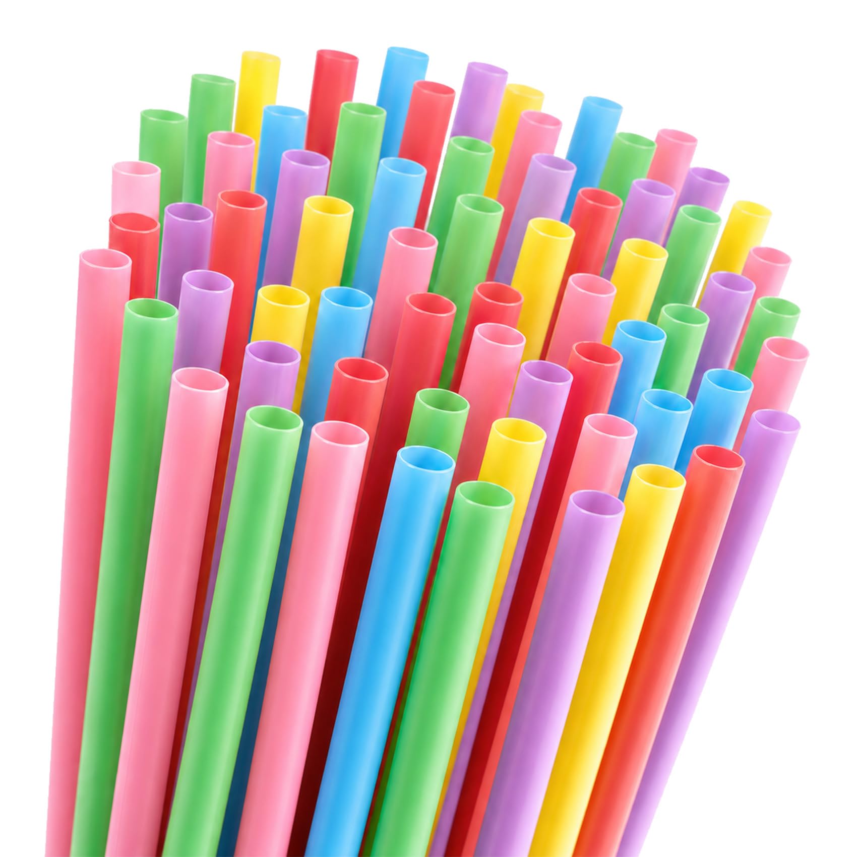 iJiGui 100 Pcs Sugarcane Straws, Reusable Straws 21cm x 6mm(Colored) | for Cockt