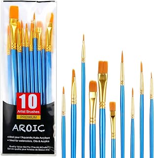 Acrylic Paint Brush Set, 1 Packs / 10 pcs Watercolor Brushes Painting Brush