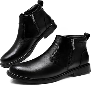 ADMARK Men's Slip On Chelsea Ankle Boots Zip Business Casual Dress Shoes