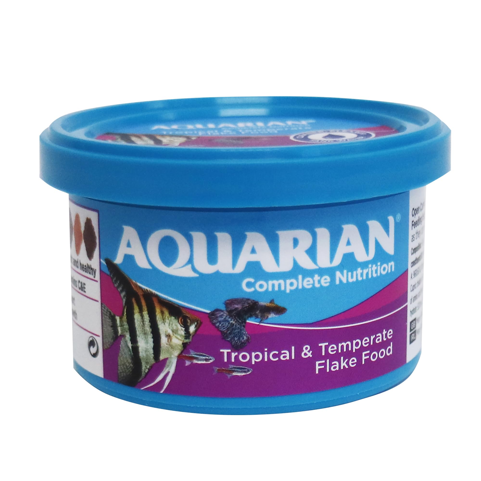 AQUARIAN Complete Nutrition, Aquarium Tropical & Temperate Fish Food Flakes, 50g