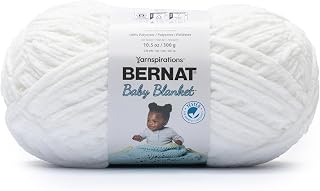 Bernat Baby Blanket Big Ball White | #6 Super Bulky Yarn, 100% Polyester, Soft Baby Blanket Yarn for Crochet, Knitting & Crafts, 220yds, 300g/10.5oz, 1 Pack