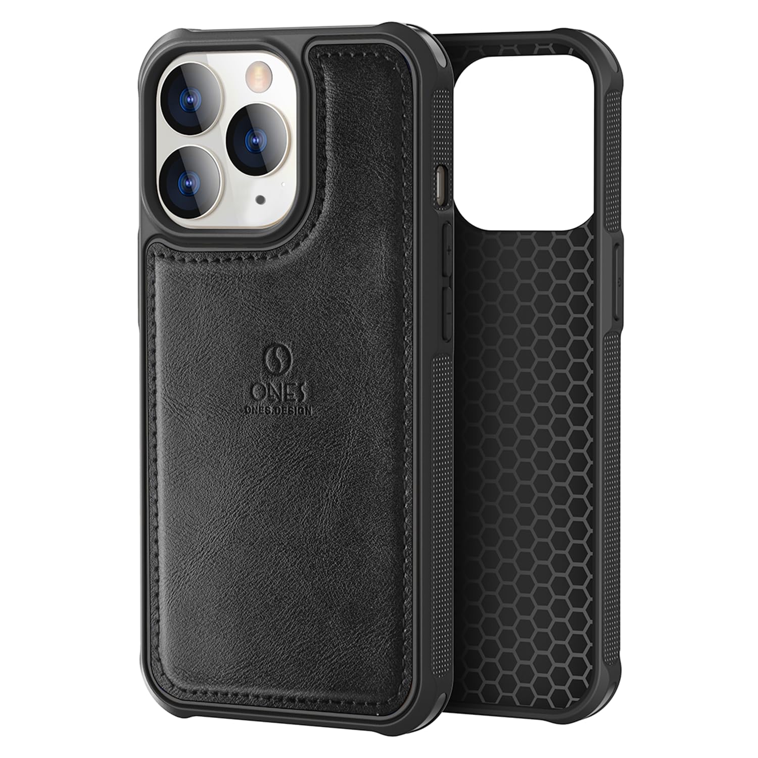 Ones PU Leather Case for iPhone 11 Pro Four Airbags Protection, Anti-Fingerprint