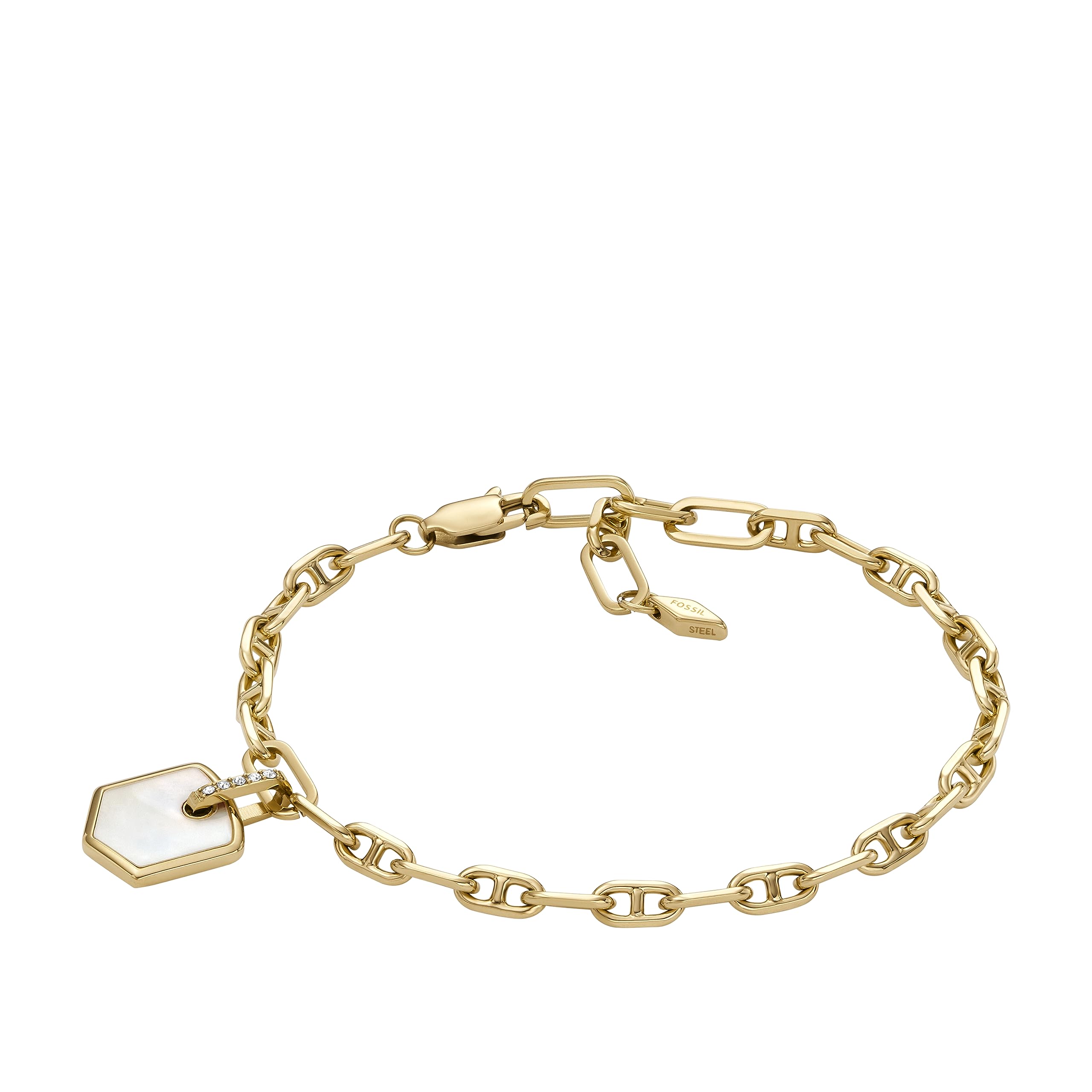 Fossil Women's Ellis Pavé Glitz Gold-Tone Brass Tennis Chain Bracelet