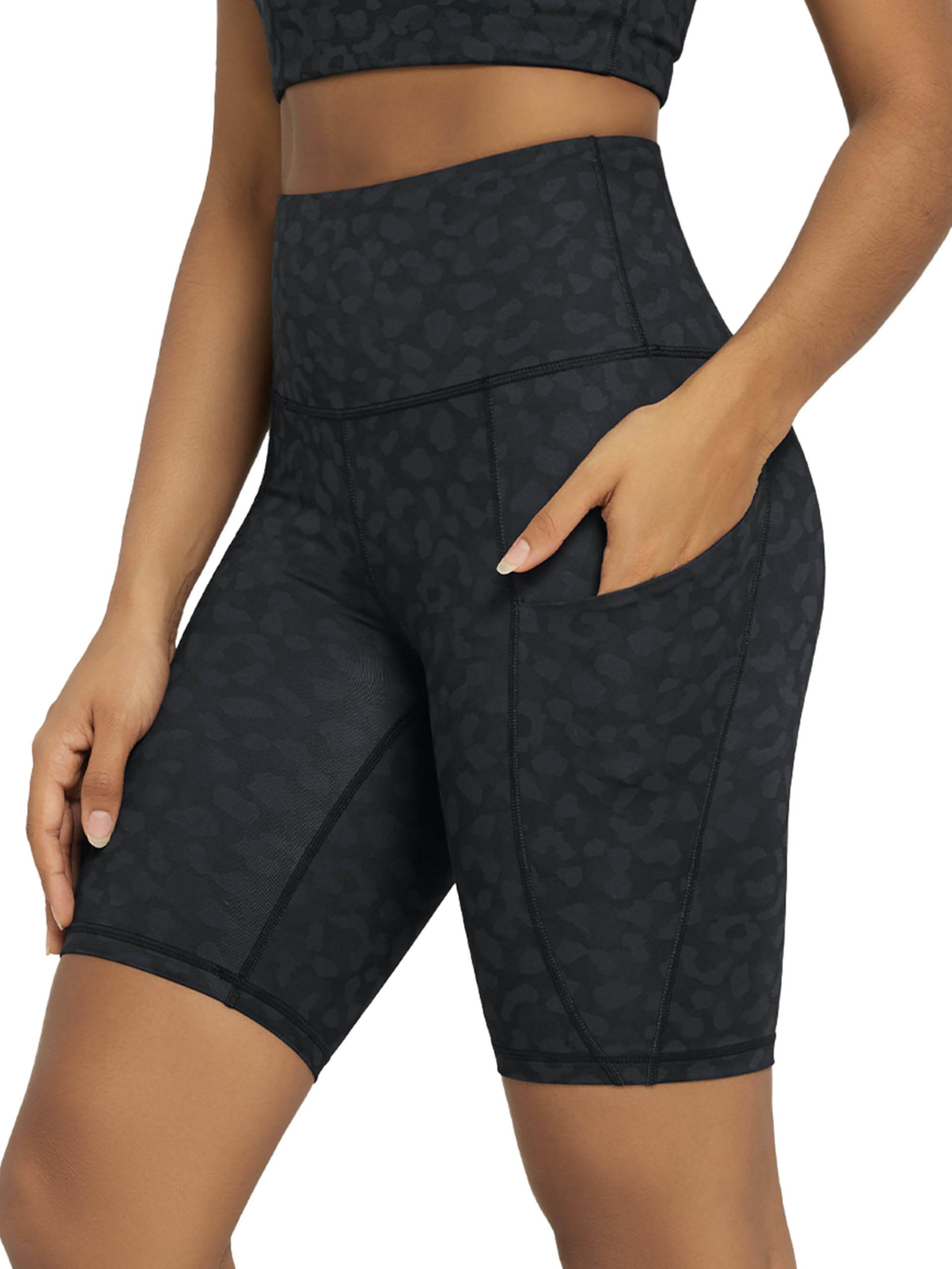 ODODOS Women's Tummy Control Biker Shorts 2.0 with Pockets High Waist Athletic W