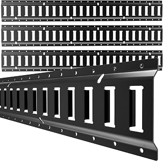 E Track 4'（4 Pack） with Powder-Coated Steel Trailer Tie Down for Garages, Trucks, Pickups, and Vans, E-Track Rail Reliable Cargo Restraint (Screws Not Included)