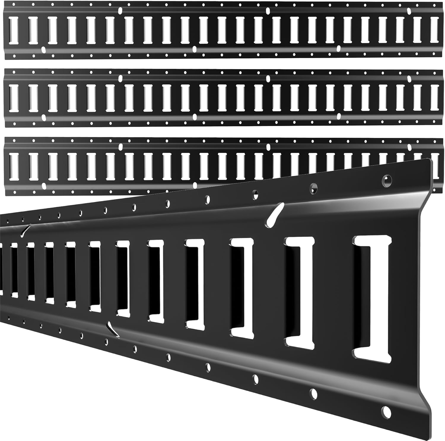 E Track 4'（4 Pack） with Powder-Coated Steel Trailer Tie Down for Garages, Trucks