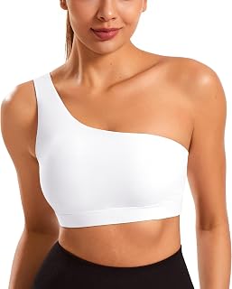 Sports Bras for Women Workout Tops One Shoulder Padded Yoga Basic Wirefree Bra