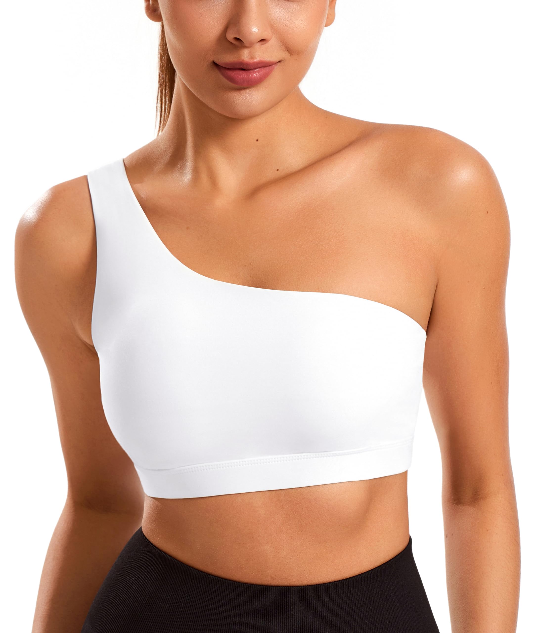 Sports Bras for Women Workout Tops One Shoulder Padded Yoga Basic Wirefree Bra