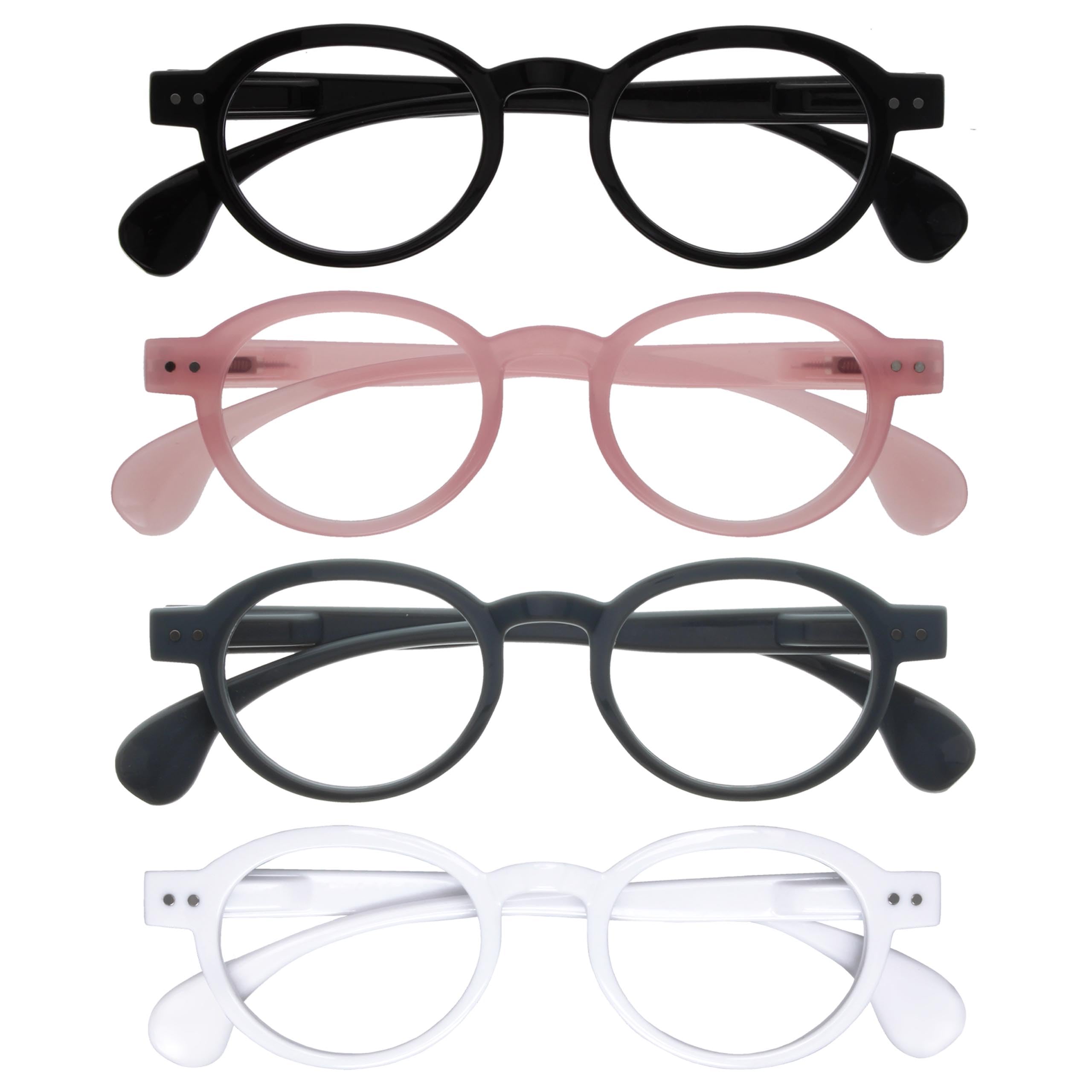 OPULIZE OCA Reading Glasses – Modern Retro Round Frame – Men and Women – Spring 