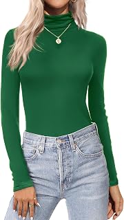 Zeagoo Women's Turtleneck Long Sleeve Thermal Pullover Winter Thin T-Shirt