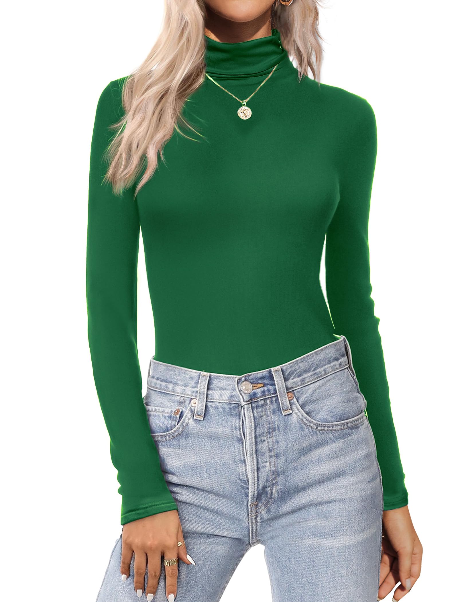 Zeagoo Women's Turtleneck Long Sleeve Thermal Pullover Winter Thin T-Shirt
