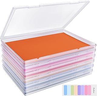 FAAYUCK 6 Pack Photo Storage Box, Fits 8" x 10" Photo &amp; A4 Paper, Clear | Large Plastic Scrapbook Paper Storage with Latch, Photo Organizer for Protecting Photo, Craft, Scrapbook, Office Supply
