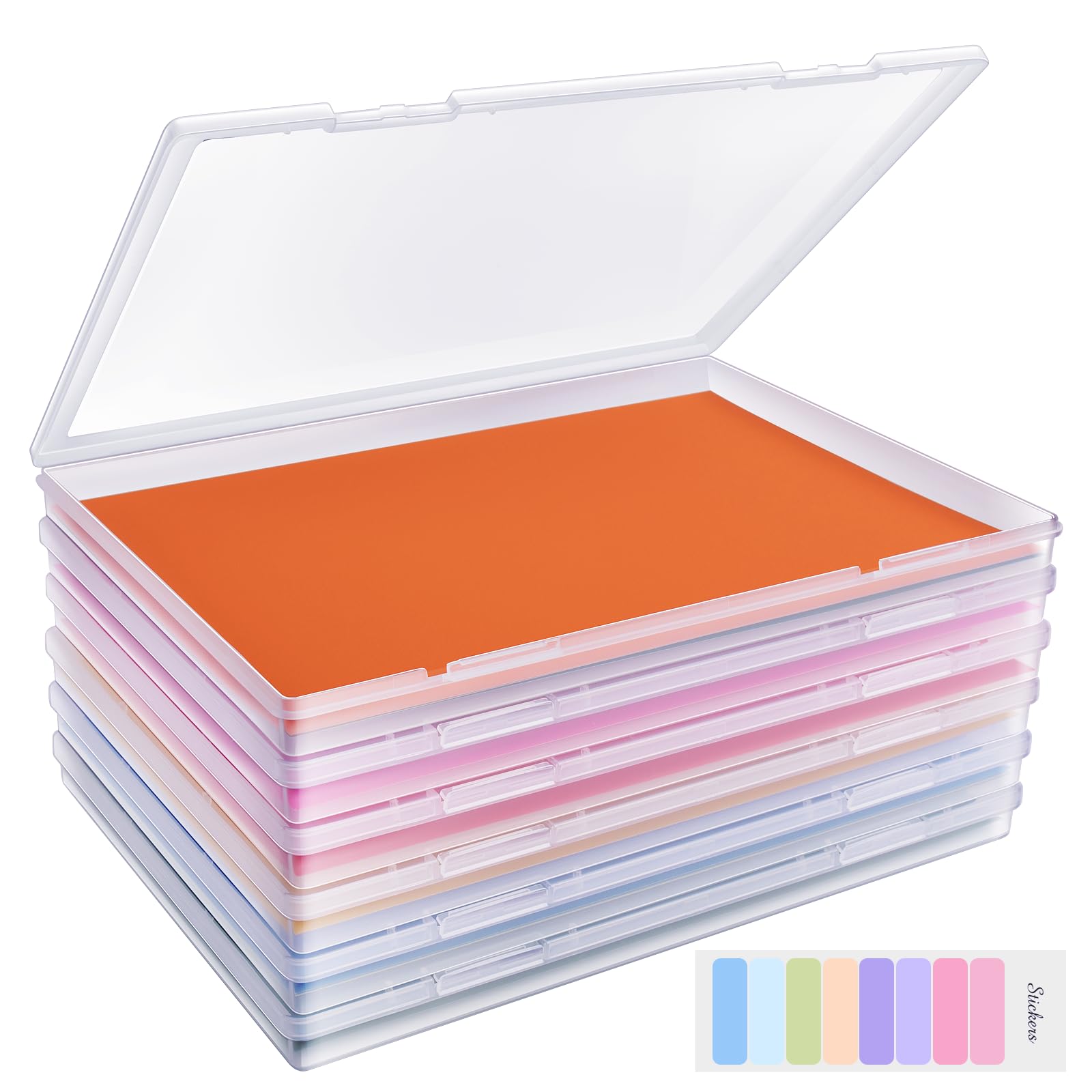 FAAYUCK 6 Pack Photo Storage Box, Fits 8" x 10" Photo &amp; A4 Paper, 