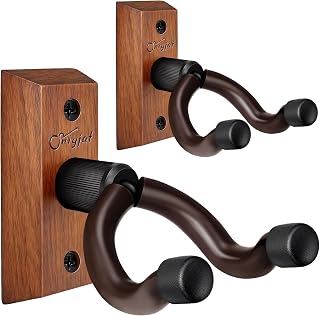 SNIGJAT Guitar Wall Mount 2 Pack, U-Shaped Wood Guitar Hanger Wall Hook | Hardwood Guitar Stand Wall Mount Holder for Acoustic Guitar, Banjo, Bass, Guitar Accessories Gifts for Guitar Players