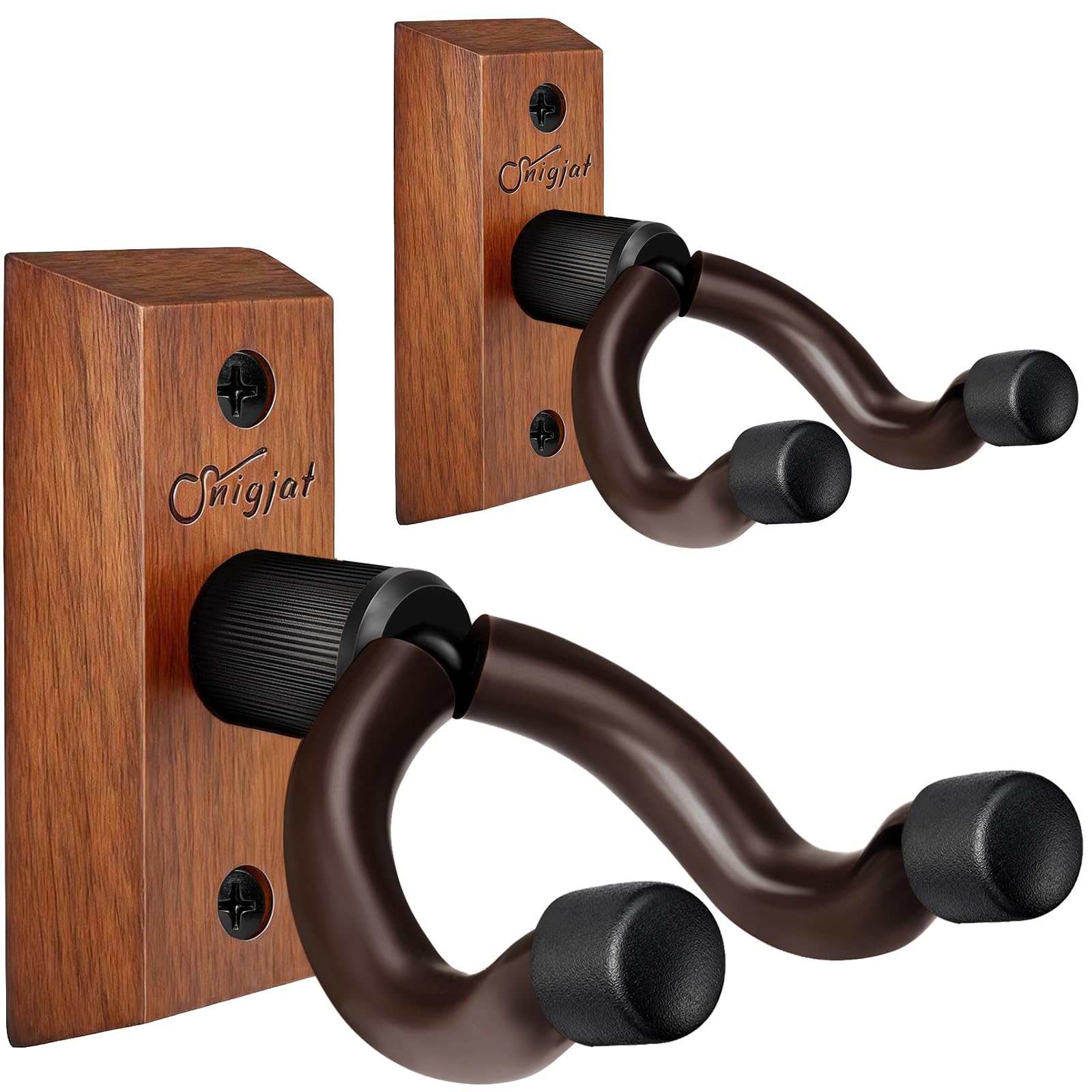 SNIGJAT Guitar Wall Mount 2 Pack, U-Shaped Wood Guitar Hanger Wall Hook | Hardwo