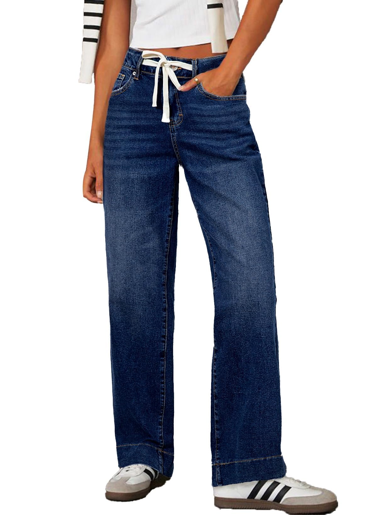 SIDEFEEL Womens Wide Leg Jeans High Waisted Stretchy Denim Pants
