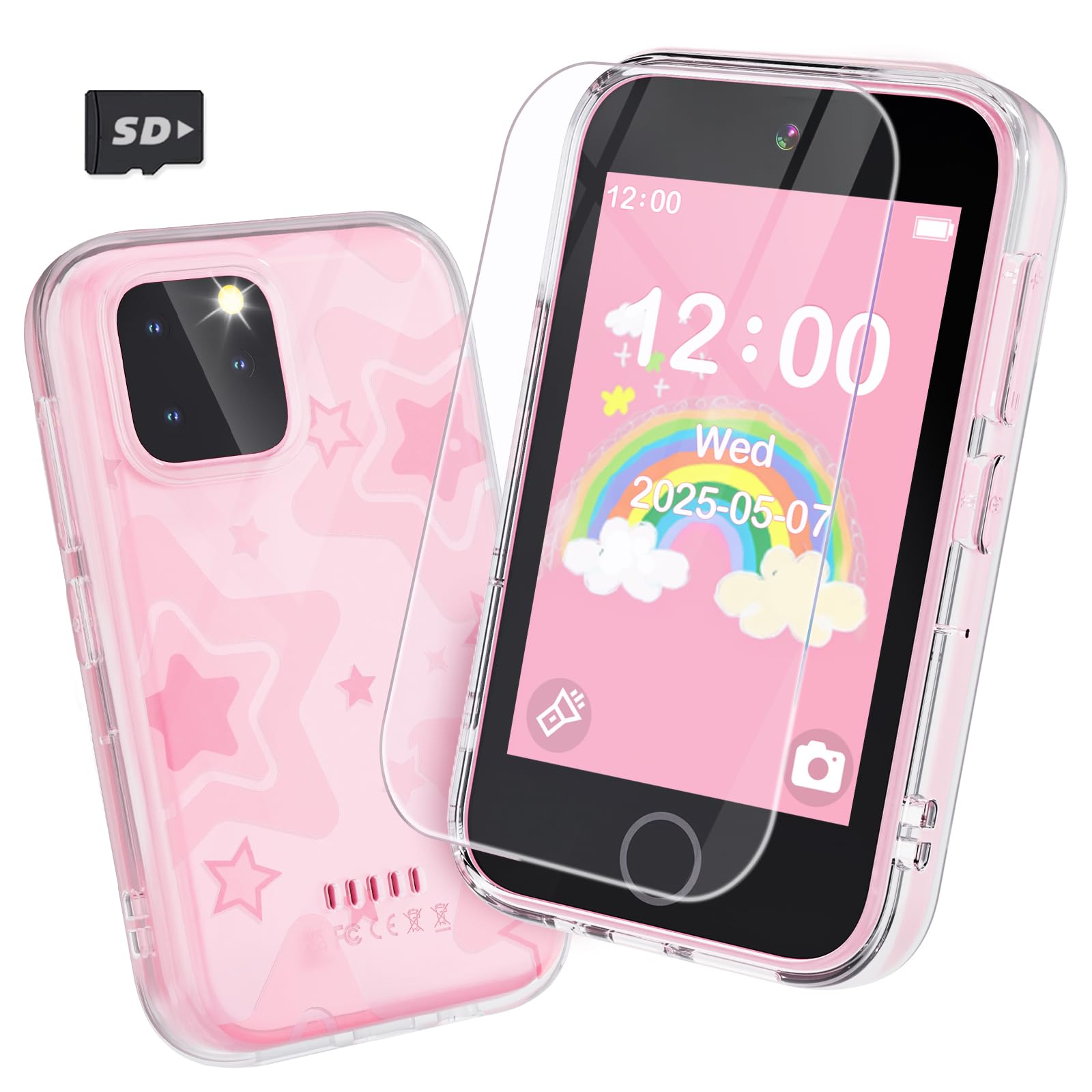 Meetrye Kids Smart Phone,3.5" Touchscreen Learning Toy Phone for Girl,Pink | Chr