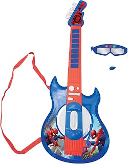 Lexibook, Spider-Man Electronic Guitar, K260SP | Microphone and glasses included, 2 game modes, Demo songs, MP3 input