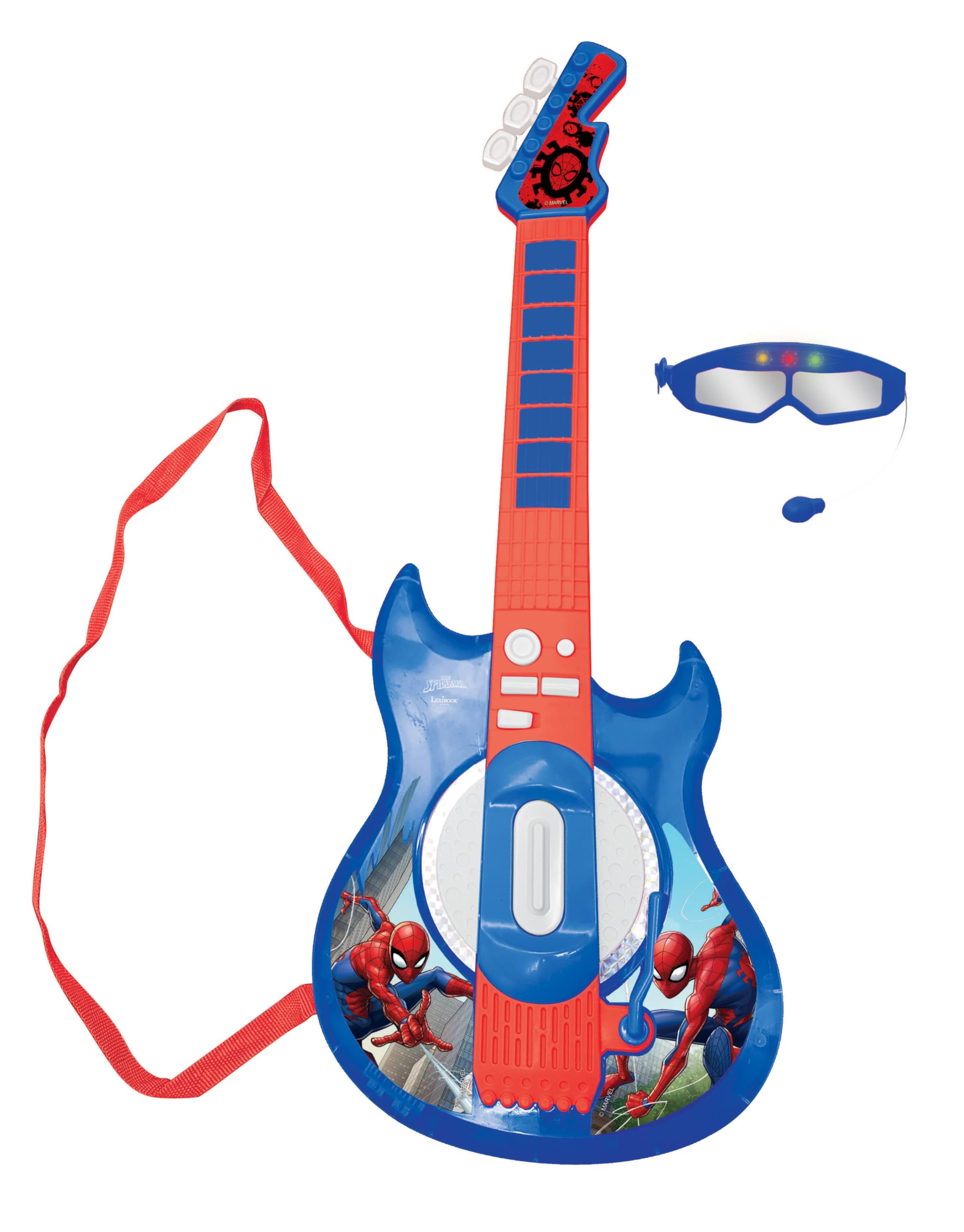 Lexibook, Spider-Man Electronic Guitar, K260SP | Microphone and glasses included