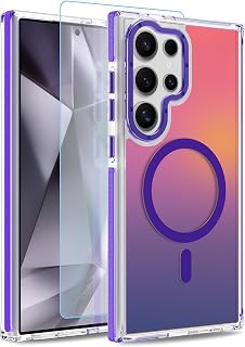 Magnetic Case Fit for Samsung Galaxy S24 Ultra, Fluorescent, Purple